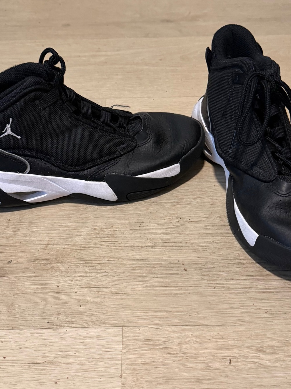 Jordan Youth Black and White Basketball Sneakers